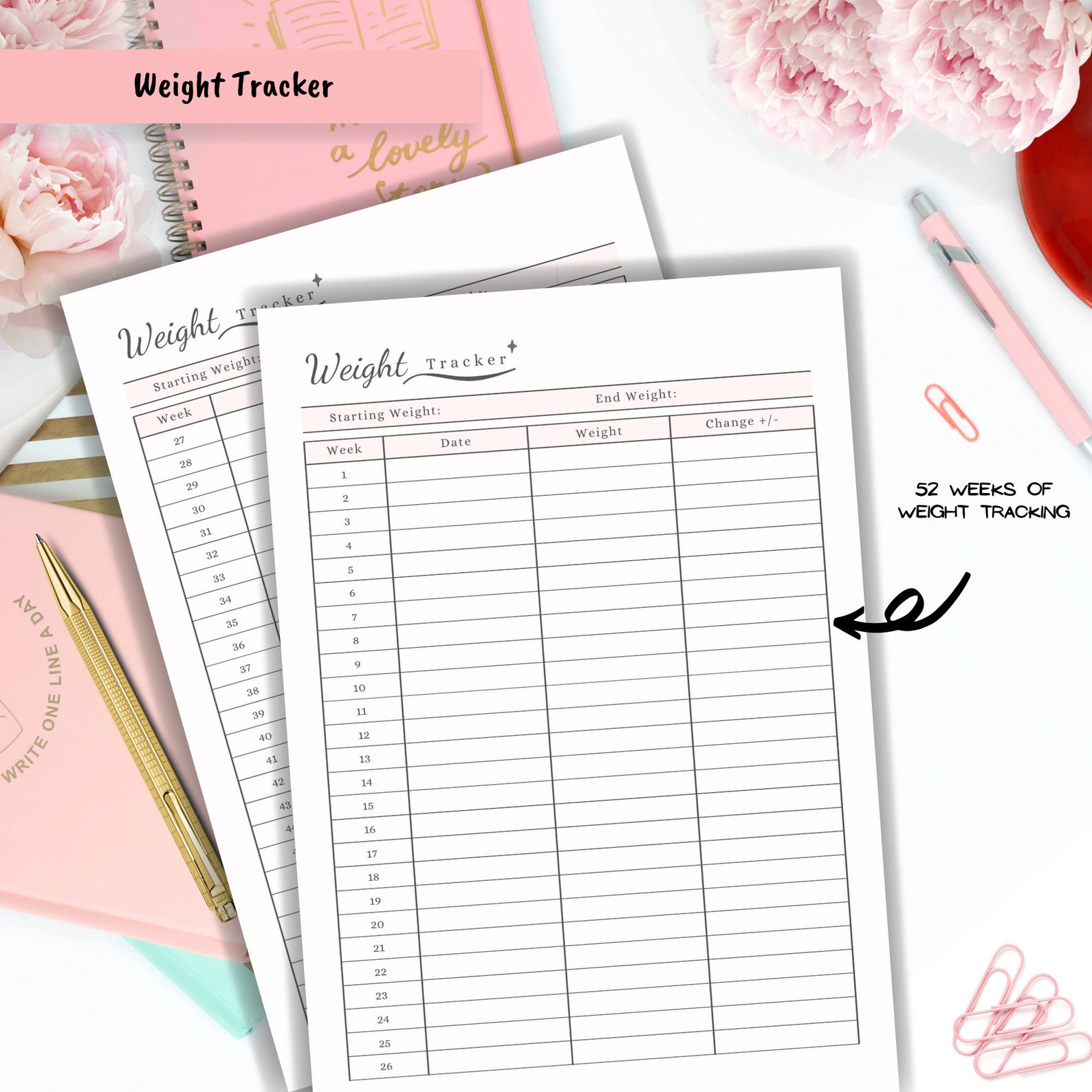 Weight Watchers Food Diary 52 Weeks Weight Loss Tracker WW - Etsy