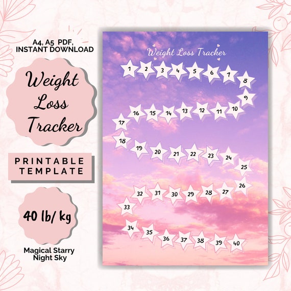 Weight Loss 40 Lb/kg, Weight Loss Tracker, Weight Loss Planner