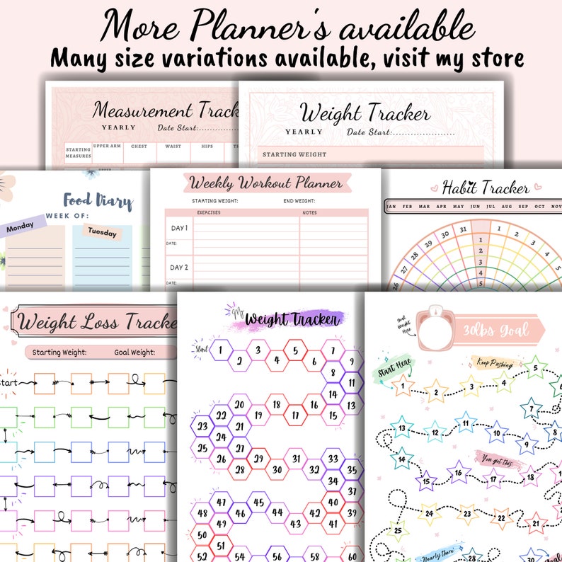 Weight Loss Jar 55 lb/kg, Weight Loss Tracker, Weightloss planner, weight loss printable, Weight Loss Chart image 9