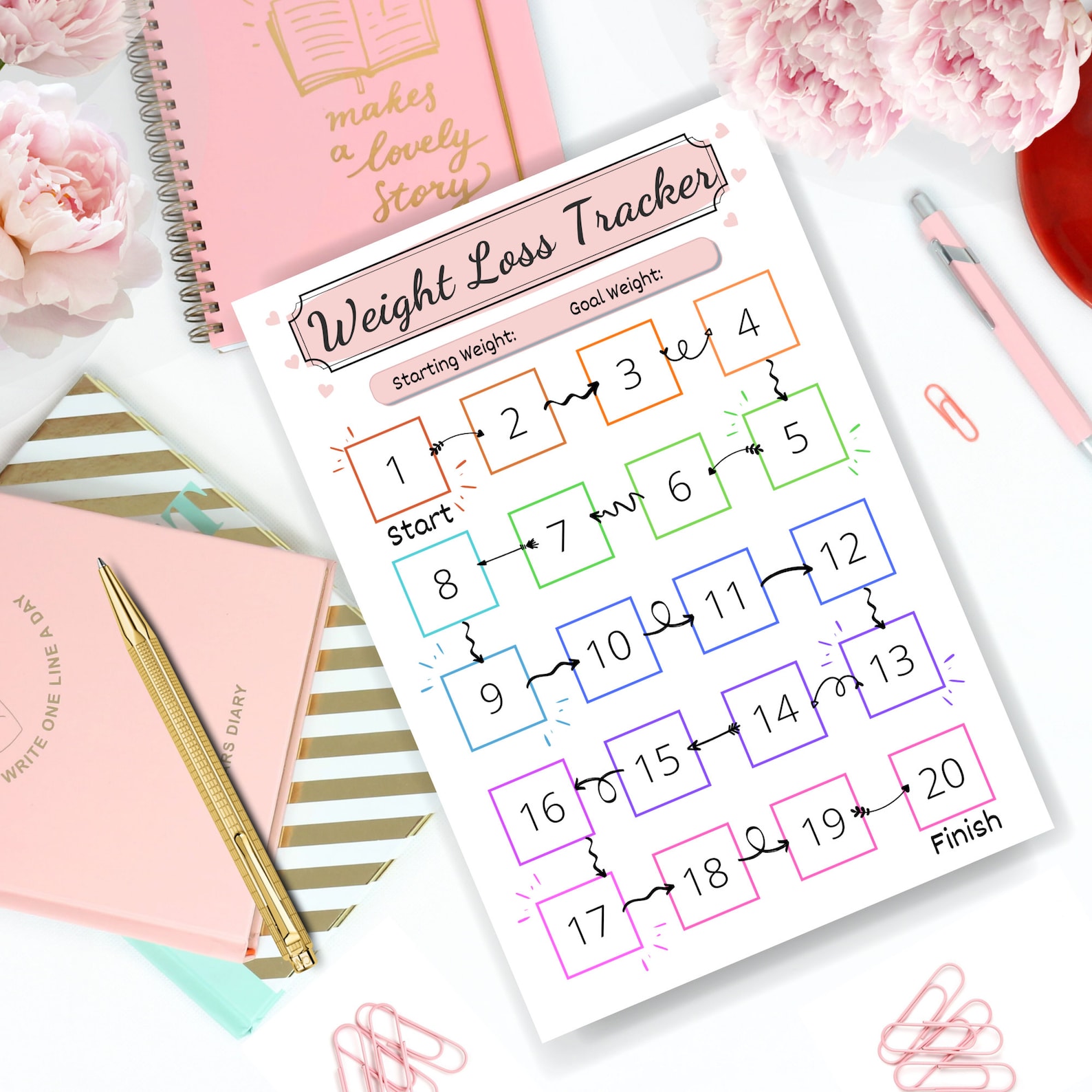 Weight Loss 20 Lb/kg Weight Loss Tracker Weightloss Planner Etsy
