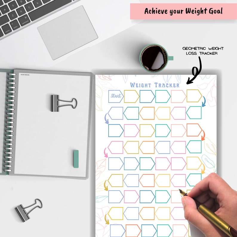52 Week Weight Loss Tracker Printable, Motivational Chart (PDF) - Etsy