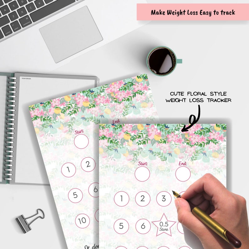 Weight Loss Tracker Printable 1 Stone Weight Loss Chart - Etsy