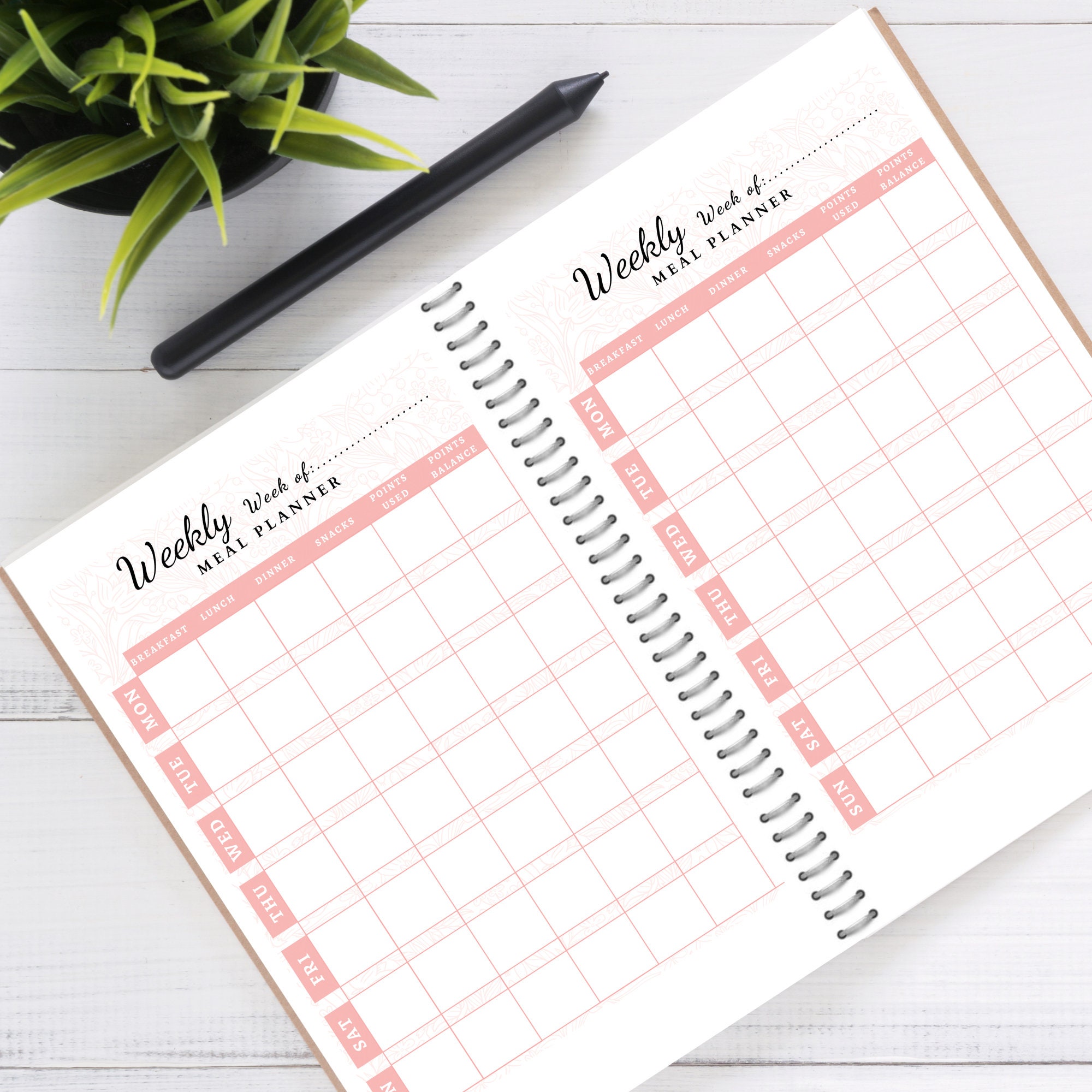 Weight Watchers Meal Planner, Food Diary, Weekly Meal Plan, Weekly Food ...