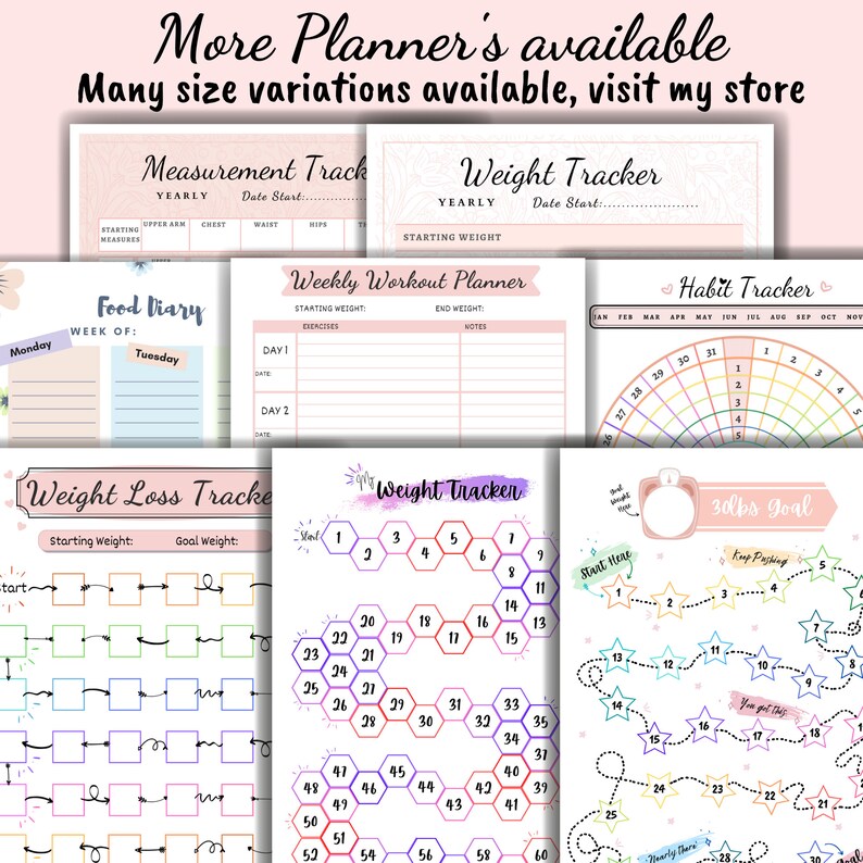Weight Loss Tracker 20 Weeks, Weight Loss Chart, Motivational Chart