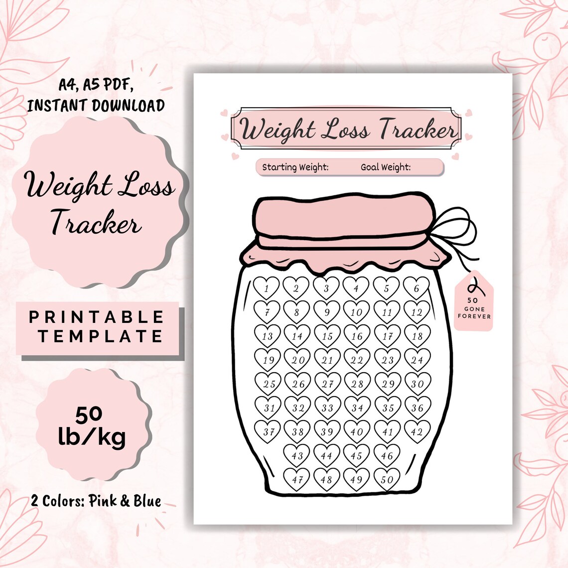 Weight Loss Jar 50 Lb/kg Weight Loss Tracker Weightloss Etsy UK