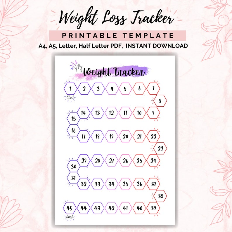Weight Loss 45 Lb/kg Weight Loss Tracker Weightloss Planner Etsy