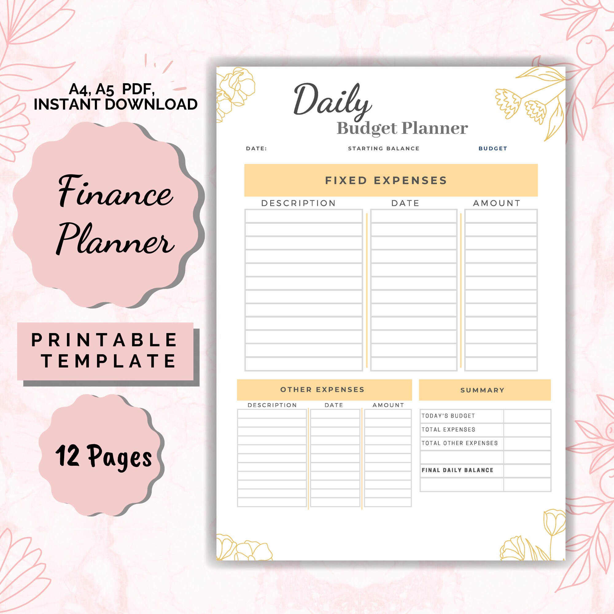 Finance Journal, Finance Planner, Budget Planner, Monthly Budget Planner, Savings Tracker ...