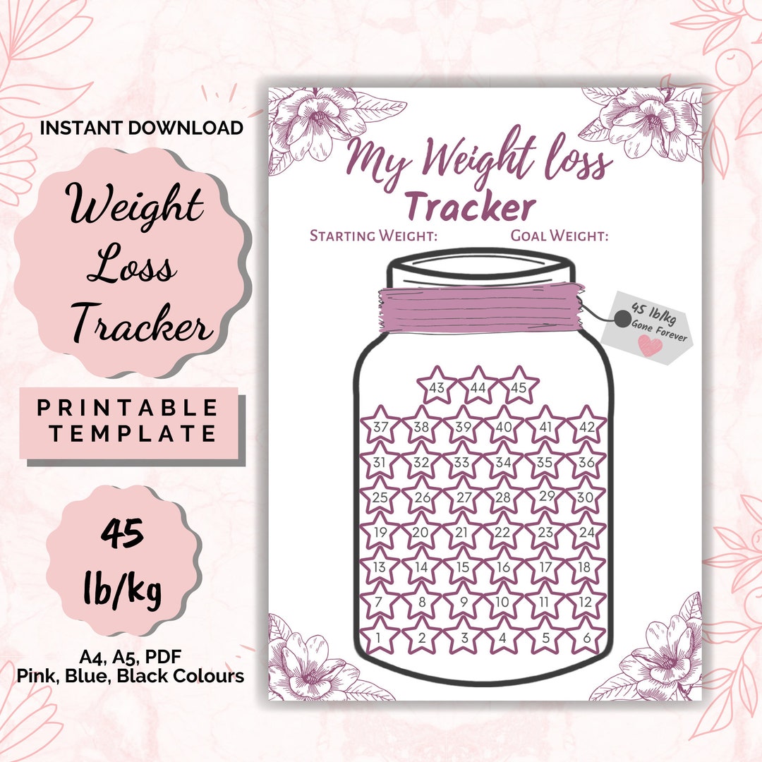 45 Lb/kg Weight Loss Tracker: Printable Jar Chart (PDF) - Etsy