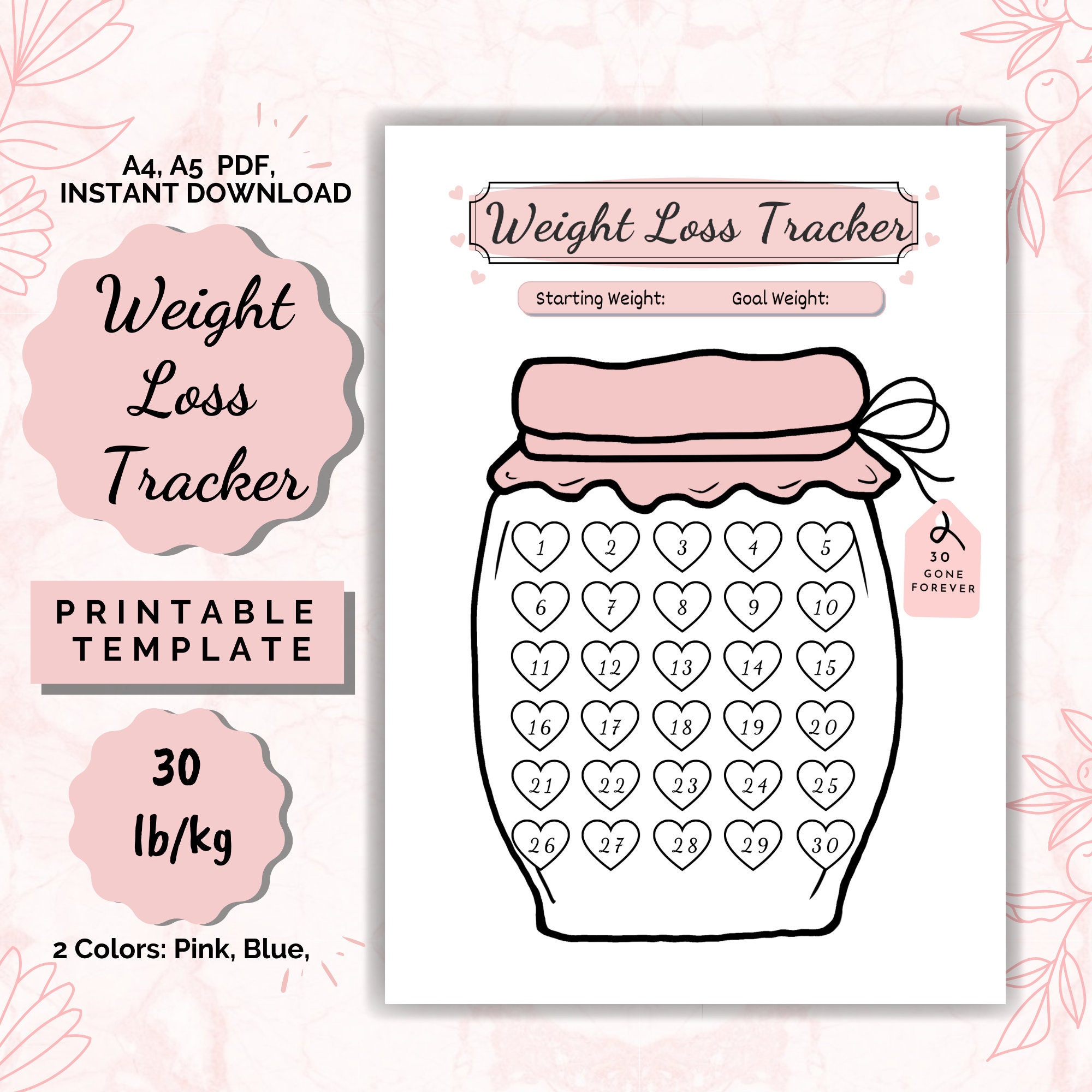Weight Loss Jar 30 Lb/kg Weight Loss Tracker Weightloss Etsy UK