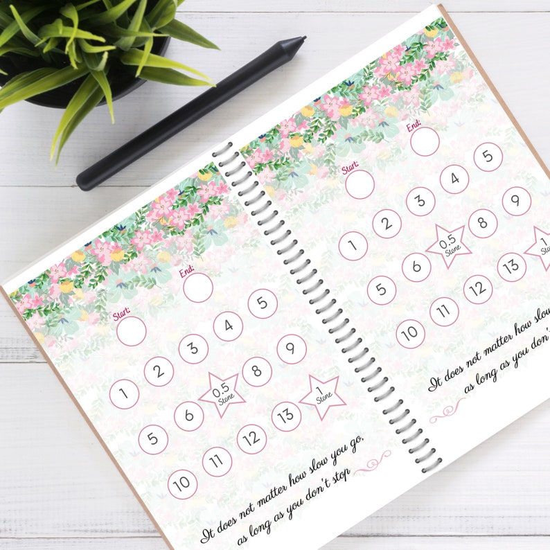 Weight Loss Tracker Printable 1 Stone Weight Loss Chart - Etsy