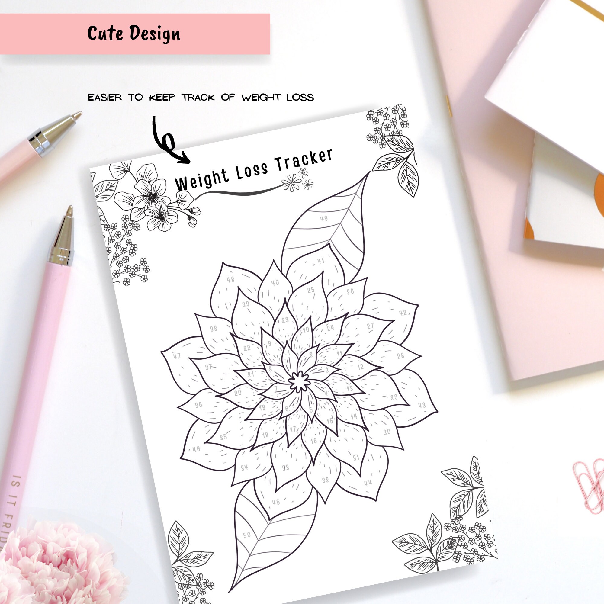 Weight Loss Tracker Printable 50 Lb/kg Weight Loss Chart - Etsy