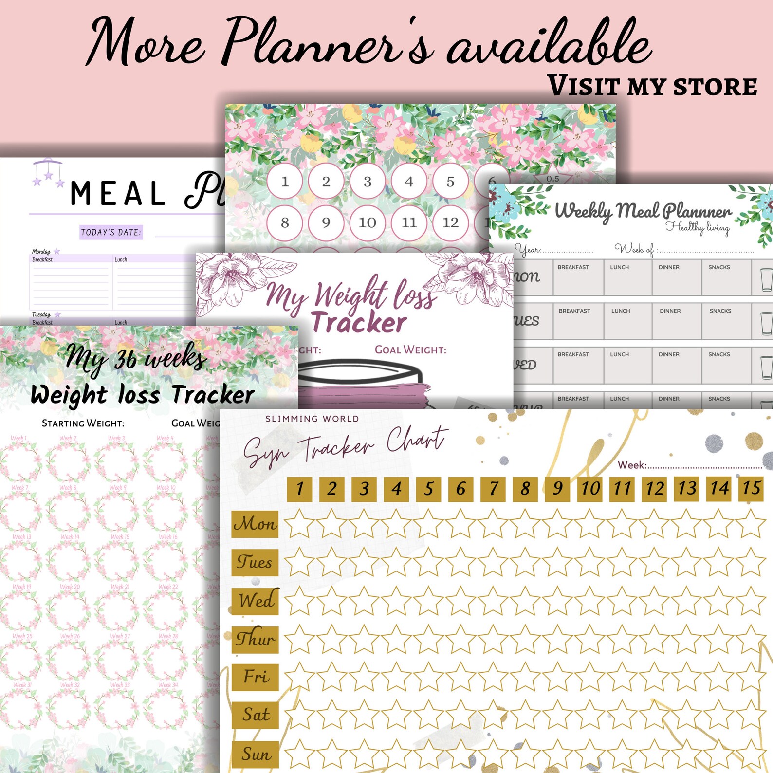 Weight Loss Tracker Printable 40 Lb/kg, Weight Loss Chart Motivational ...