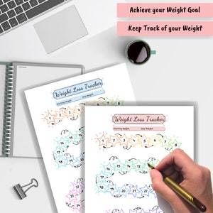Weight Loss Tracker Printable 40 Lb/kg, Weight Loss Chart Motivational ...
