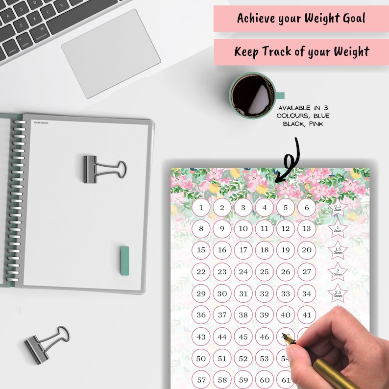 Weight Loss Tracker 5 Stones Printable, Weight Loss Chart, Weight Progress Journey, Motivational ...