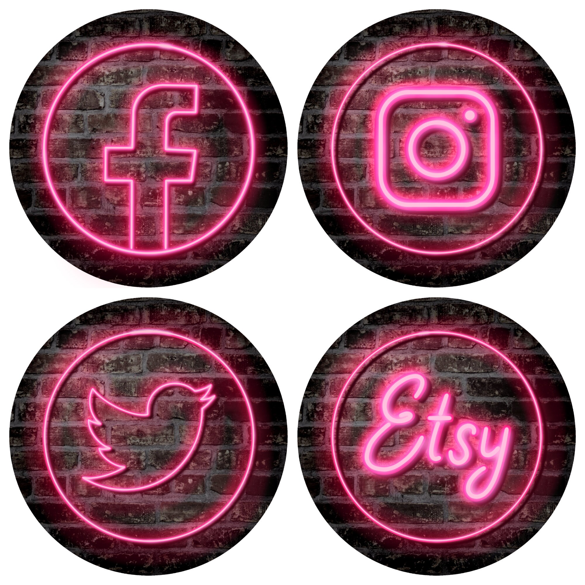 Custom Social Media Buttons Etsy Custom Social Media Buttons Etsy