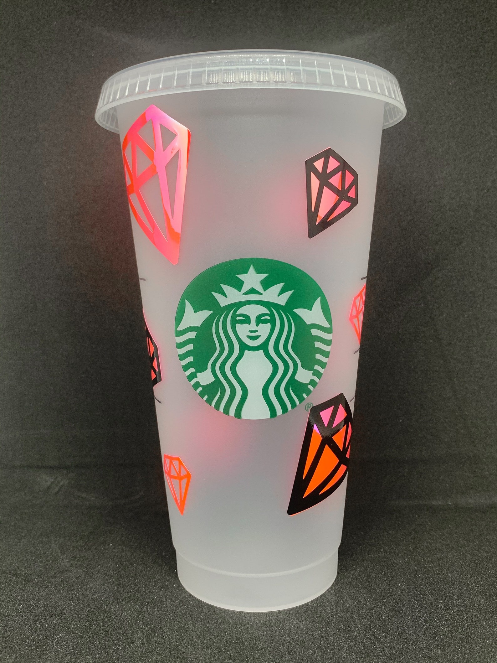 Diamond Starbucks Tumbler Holographic Iced Coffee Cup Etsy