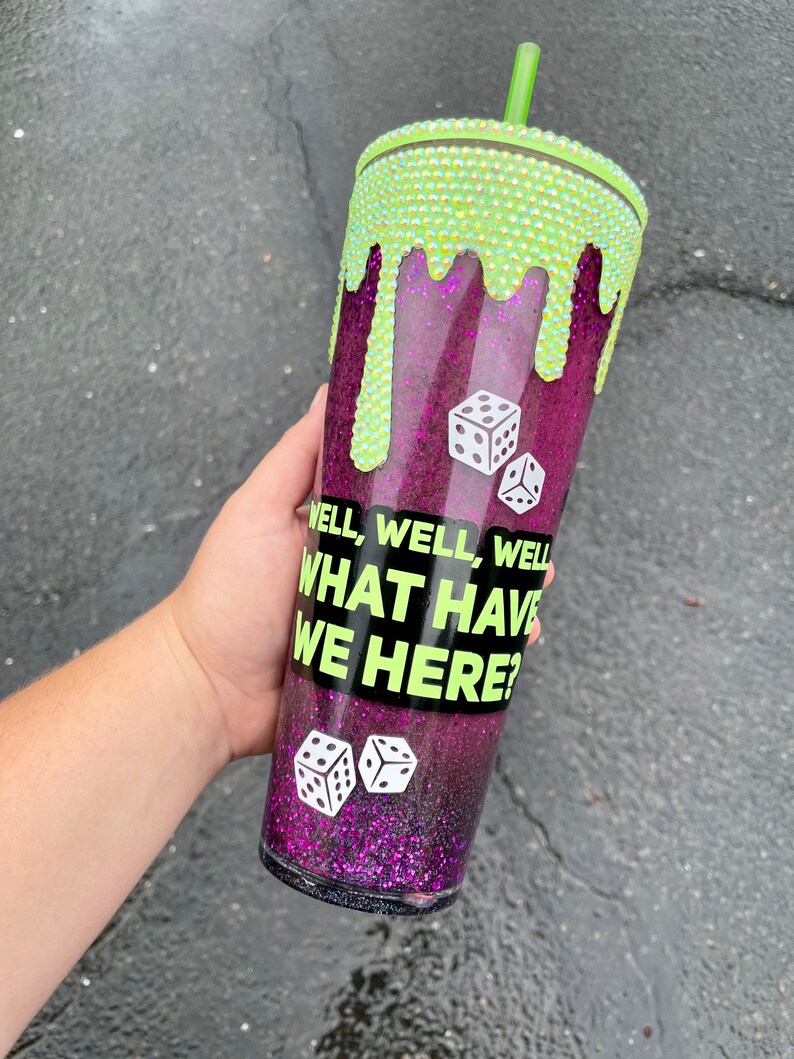 Glow in the Dark Halloween Snow Globe Tumbler Drip Etsy