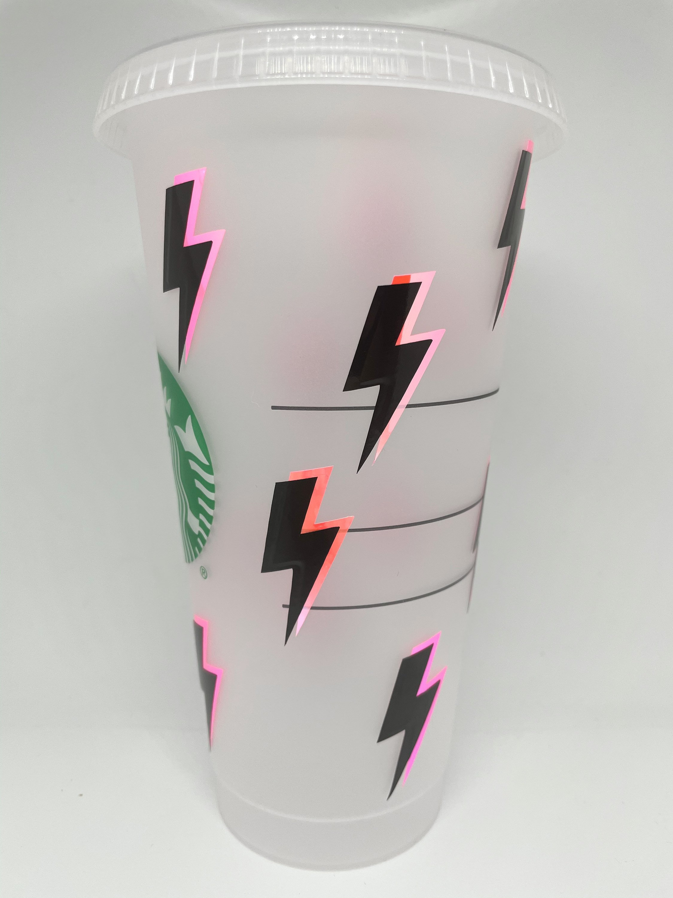 Lightning Holographic Starbucks Tumbler Lightning Bolt Etsy
