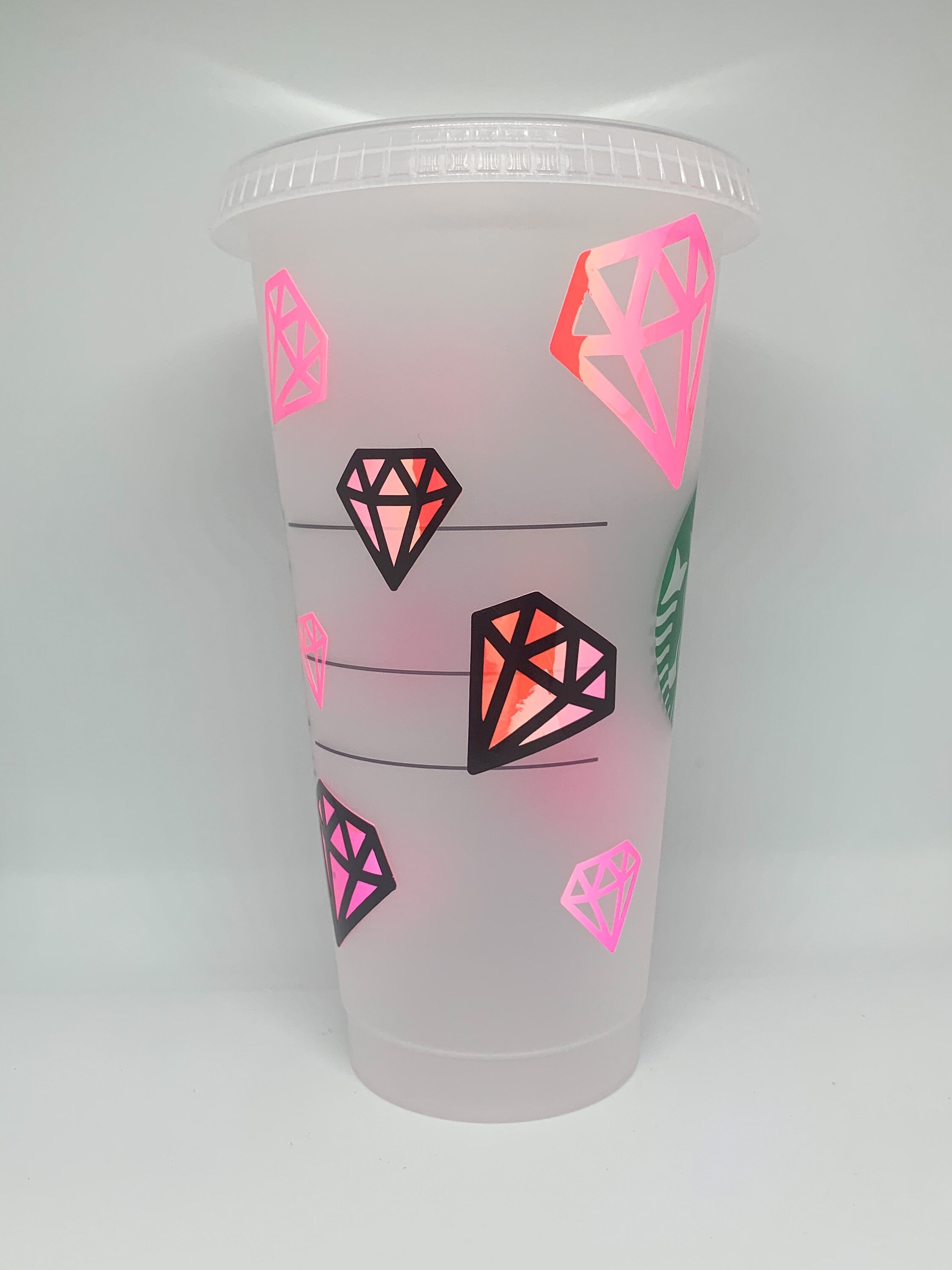 Diamond Starbucks Tumbler Holographic Iced Coffee Cup Etsy