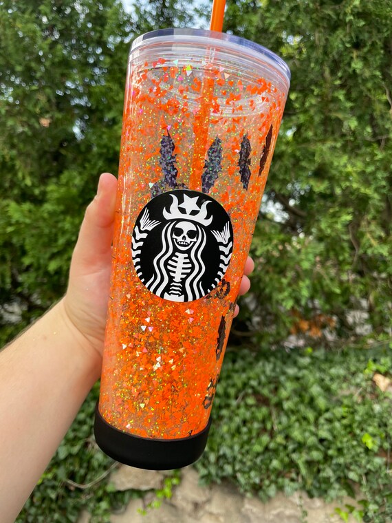 Halloween Snow Globe Tumbler Starbucks Snow Globe Tumbler Etsy