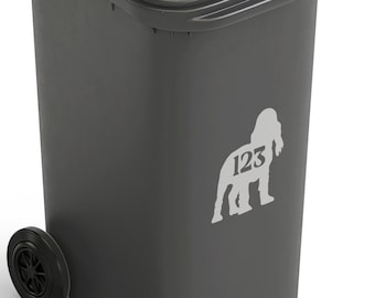 3 Set of Cocker Spaniel Wheelie Bin Numbers House Sticker Recycling Number Box Sign Dog Puppy