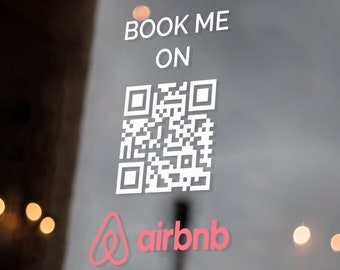 Airbnb Booking Book this room Custom Window QR Code Vinyl Decal Wall