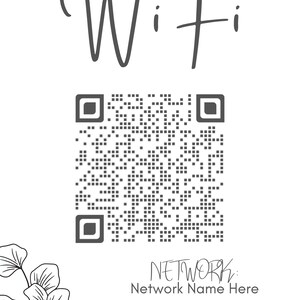 Custom Home Wifi Password QR Code Printable AirBNB, Share internet image 2