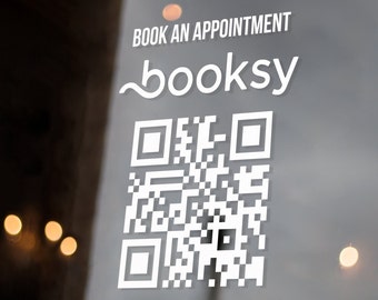 Book An Appointment Booksy Shop Window QR Code Vinyl Business Decal Sticker