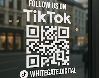 Follow us on TikTok Shop Window QR Code Vinyl Business Decal Sticker Solic Colour