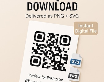 Custom QR Code PNG & SVG | Instant Digital Download | Link to Website, Menu, Socials | Personalised Design