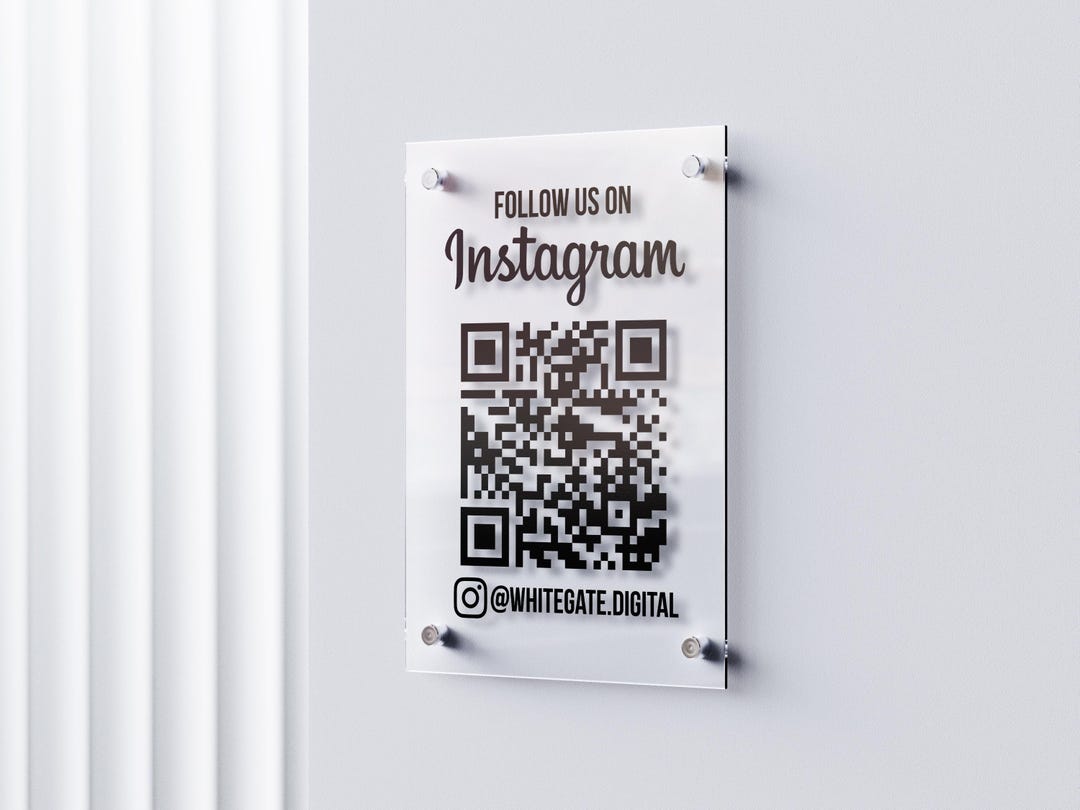 Scan to Follow Us Acrylic Sign | QR Code Plaque for Hairdressers Salons ...