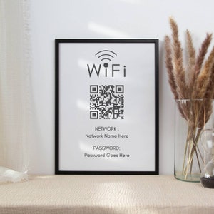 Custom Home Wifi QR Code Printable AirBNB, Share Password