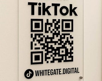 Custom Acrylic QR Code Panel – A4 or A5 | Personalised Social Media Sign | Hairdressers, Salons, Barbers, Shops