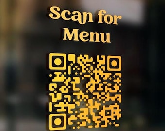 Scan for Menu Custom Window QR Code Visit us Vinyl Decal Wall