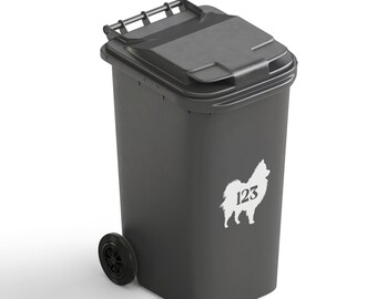 3 Set Pomeranians Wheelie Pom Bin Numbers House Sticker Recycling Number Box Sign Dog Puppy Pomeranian