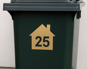 Home shape Wheelie Bin sticker - 4 Pack 15x14cm - Matte Vinyl Stickers