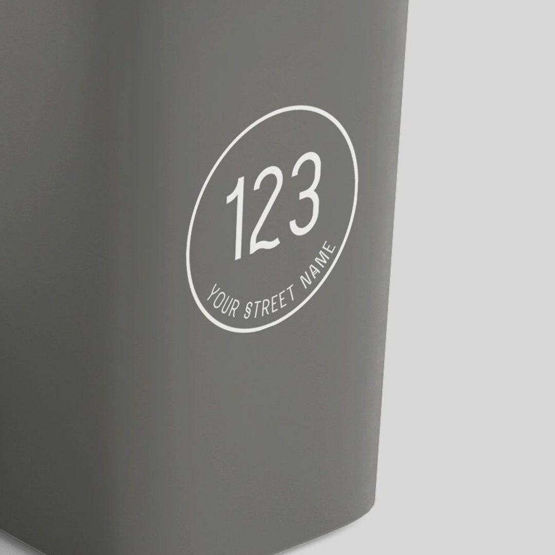 Circle Custom Bin Number Custom Recycling Bin House Number Etsy