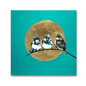 Sparrow wall art in gold