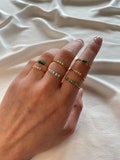 Simple golden anxiety rings with colored glass beads product logo