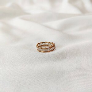 Zweireihiger einfacher gold Ring mit Labradorit perlen Bild 4