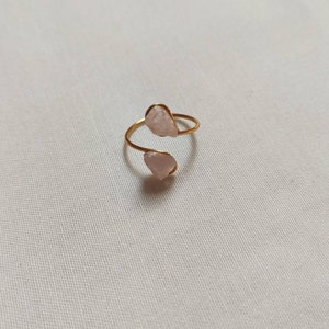 Simple open ring with rose quartz stones