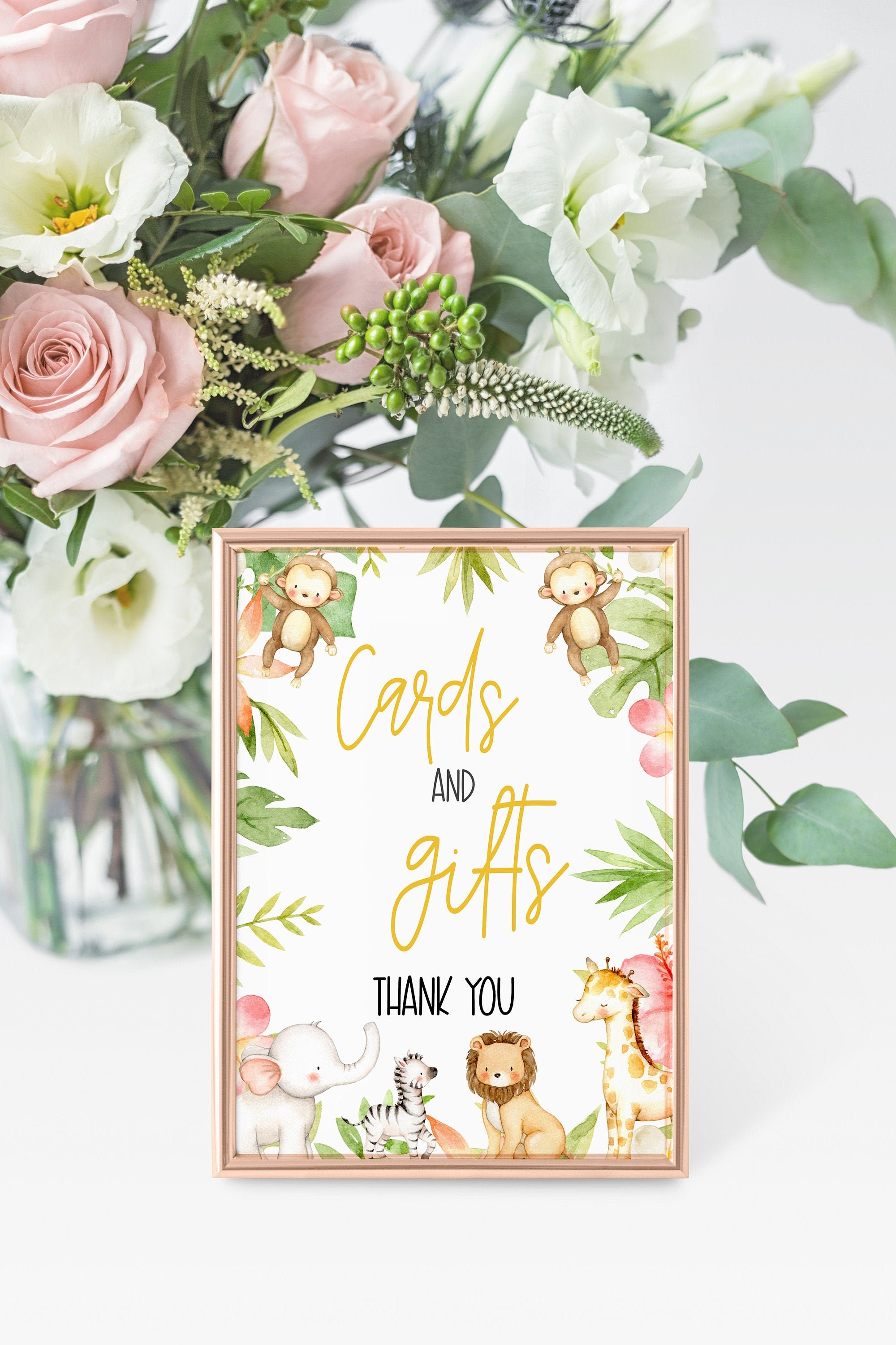 Safari baby shower cards and gifts sign jungle baby shower Etsy