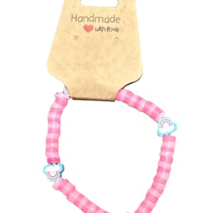 Rainbow clay beaded bracelet