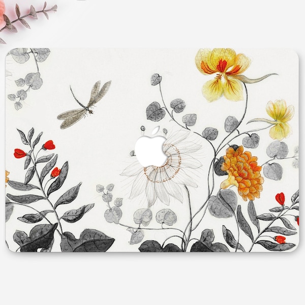 Dragonfly Macbook Pro 16 2019 Case 13 Inch Macbook Air Wild Flowers Macbook Pro 13 2020 Case A2159 Laptop Case Macbook Pro 15 Inch TC0236