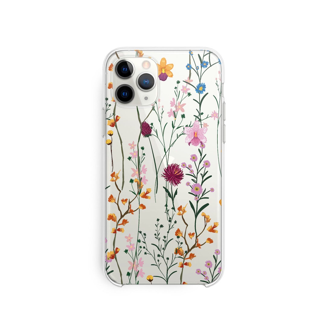 Floral iPhone XR Case iPhone 12 Pro Clear Case Flowers iPhone 11 Pro