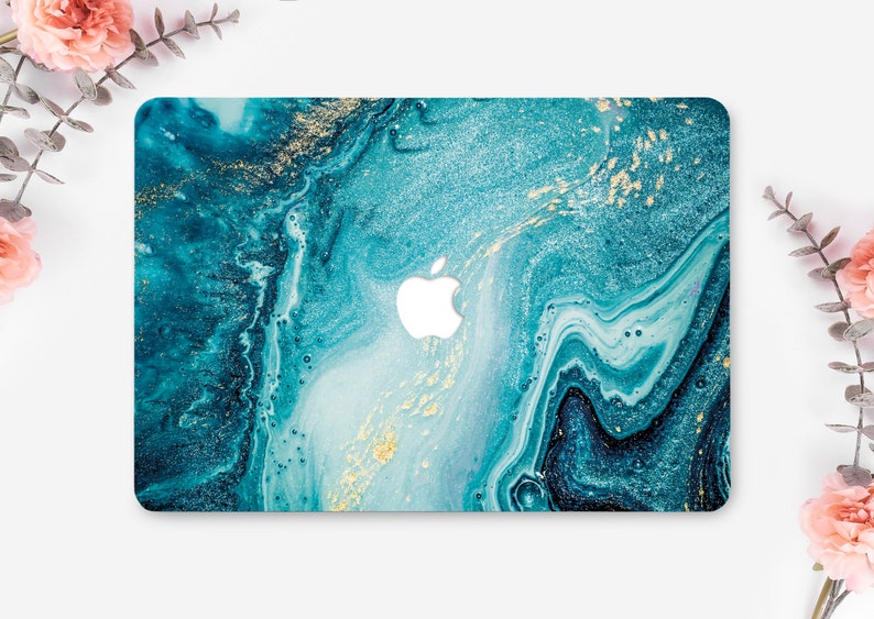 Marble Macbook Pro 16 Inch Turquoise Case Macbook 13 Air Case Macbook Pro 13 Mineral Case Mac 15 Pro Case Macbook 12 Case Mac 11 Air CE0005