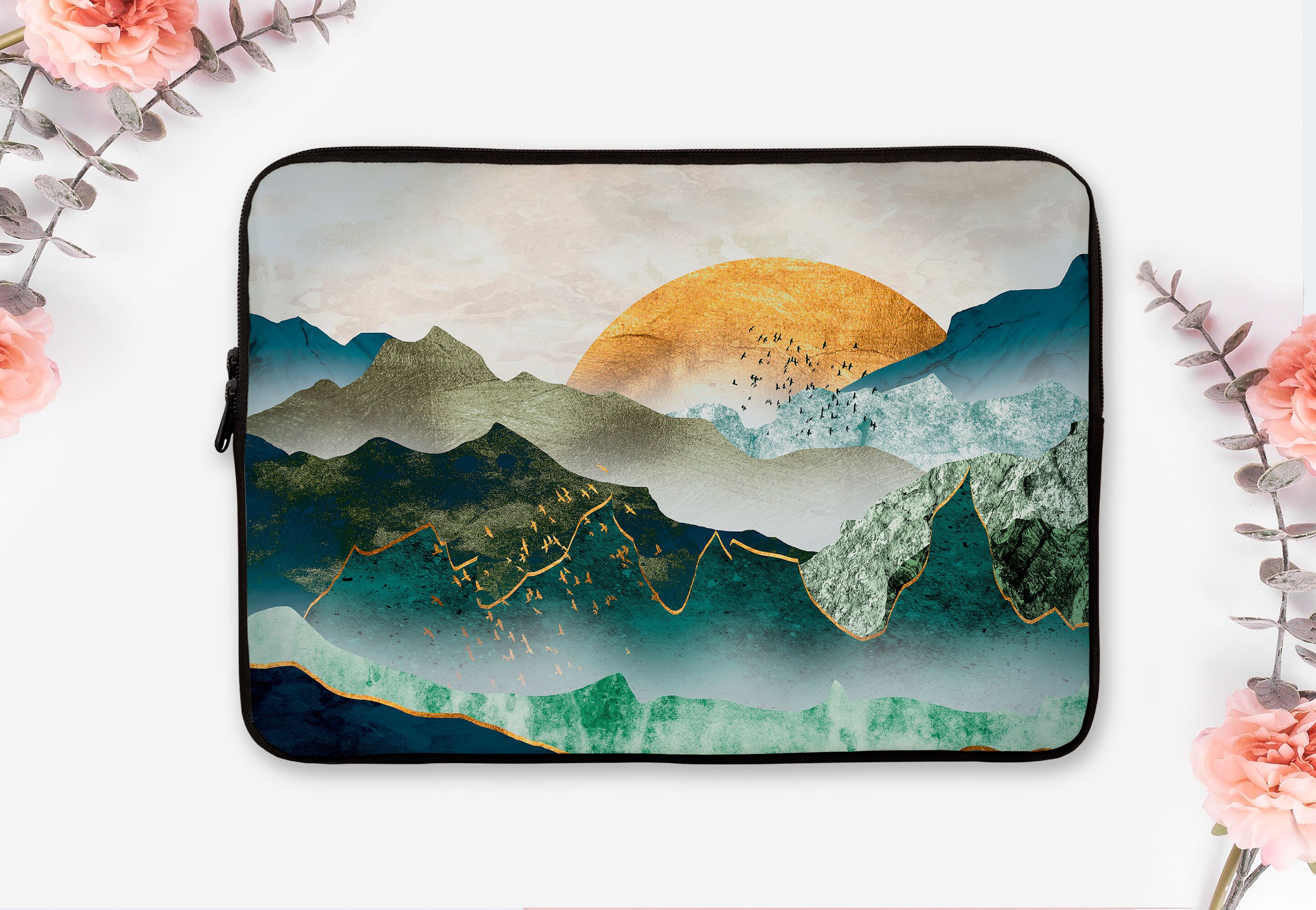 Mountains Laptop Sleeve, Sunset Laptop Sleeve, Protective Laptop Cover for 10"-16", Laptop Sleeve, MacBook Sleeve 10 to 16 inch. TC0364