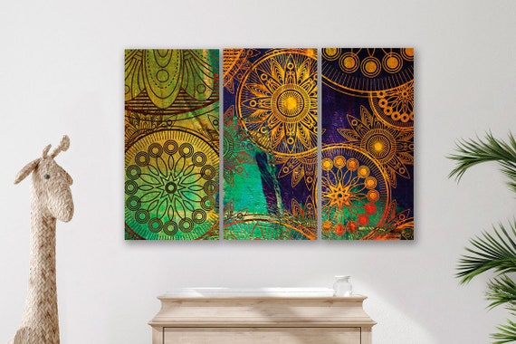 Boho Mandala Wall Art Gold Ornament Luxury Abstract Canvas Print Large Elegant Art Print Mandala Canvas Art Trendy Wall Decor TC0158 Etsy Canada