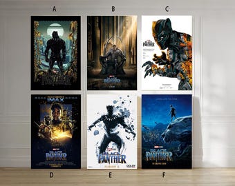 Póster de la película clásica Pantera Negra (2018), sin marco, 16 opciones: 30,5 x 45,7 cm, 60,9 x 61 cm, 61 x 91,4 cm