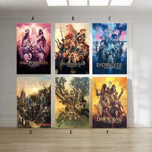 Final Fantasy XIV Shadowbringers,Stormblood,Endwalker Video game canvas poster unframe multiple choice-12x18‘’16x24‘’24x36&#39;&#39;